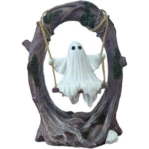 Large 6.3"Resin Enchanted Ghost Swinging on a Tree Figurine Gothic  Home Decor